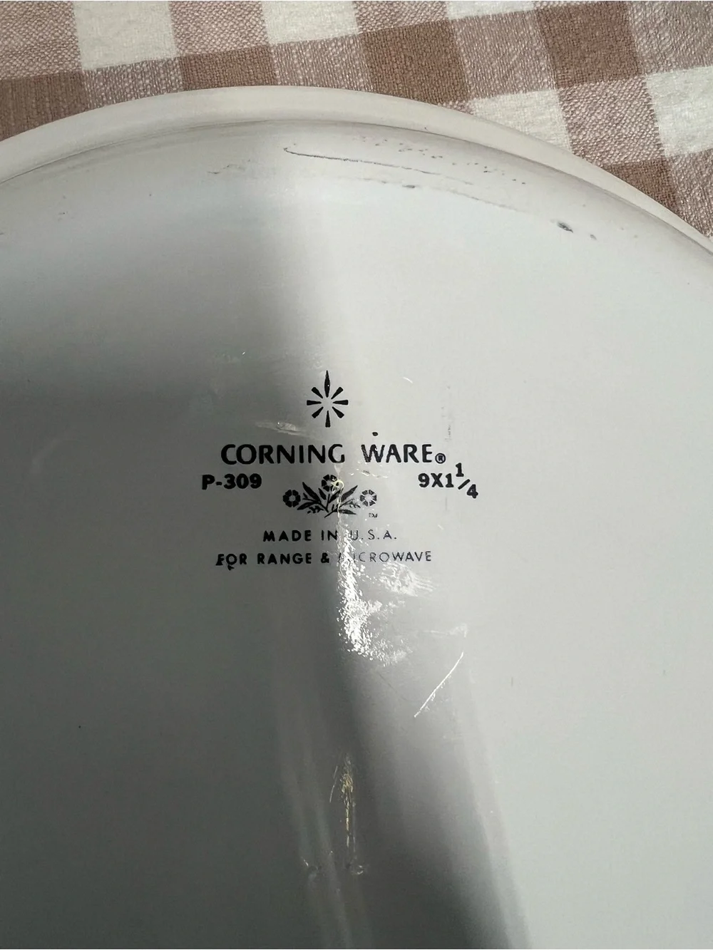 Corning ware blue cornflower pie plate P-309 9x1 1/4